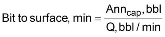  Drilling Mud Circulating Time Calculations from bit to surface