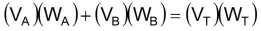 Mud engineer calculations equation for  Mixing Liquids of Different Densities