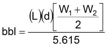 Drilling fluid Calculations for tanks volume sloping