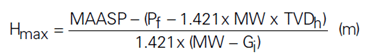 maximum allowable height of the influx formula