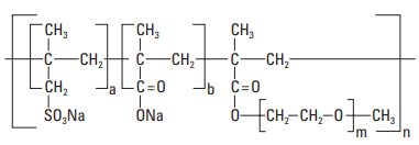 Chemical structure of polycarboxylate cement dispersant.