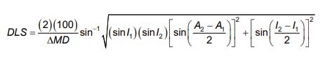 oil and gas DLS Dogleg severity calculation Formula 