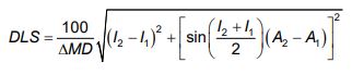 oil and gas DLS Dogleg severity calculation Formula  2