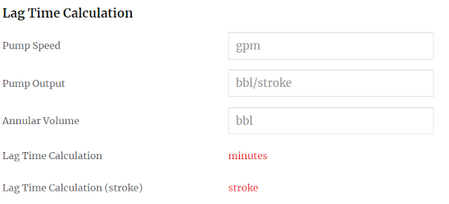 Drilling Lag Time Calculator