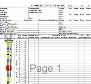 Plantilla de Excel esquemática de pozo gratis