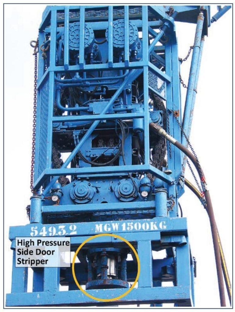 Stripper/ Packer below Injector Head Assembly