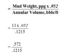 PSI/BARREL in well control formula