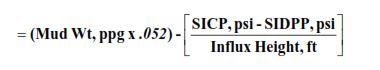 INFLUX GRADIENT, psi/ft