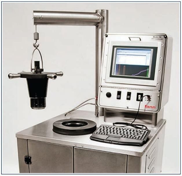 HPHT consistometer with test cell for oil well cement