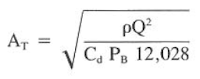 jet nozzle flow area equation for bit hydraulics