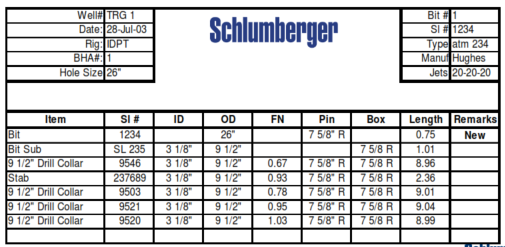 drill collar specs