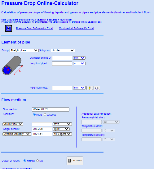 Pressure Drop Online Calculator Fot Bit Pressure Drop Calculation