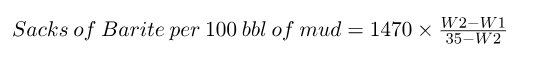 Barite Required to Weight-Up in kill sheet