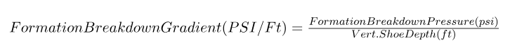 Formation Breakdown Gradient