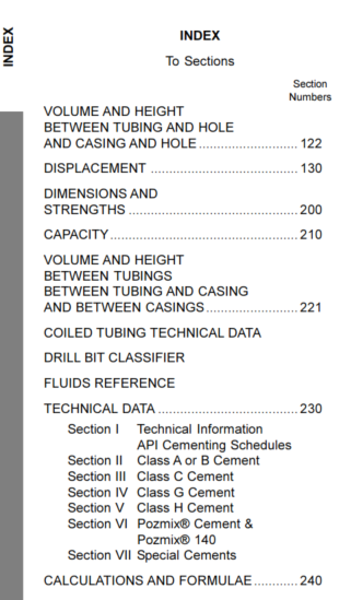 Halliburton Red Book Content