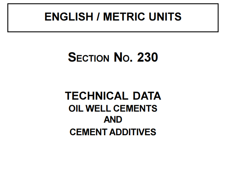 Oil well cement in halliburton red book