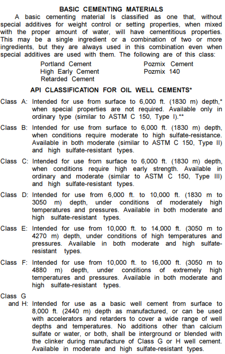 Basic cement material