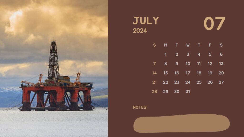 oil and gas Calendar July