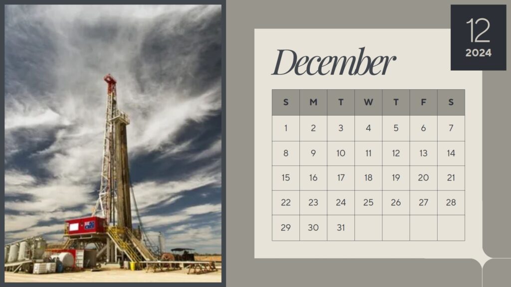 December in drilling