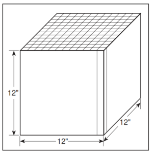 Area definition of a cubic foot