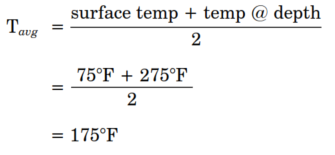 Average well temperature Formula
