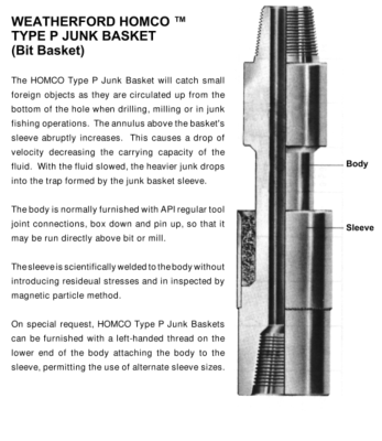 Weatherford Technical Data Handbook For Junk Catchers