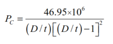 minimum collapse pressure in the elastic range 